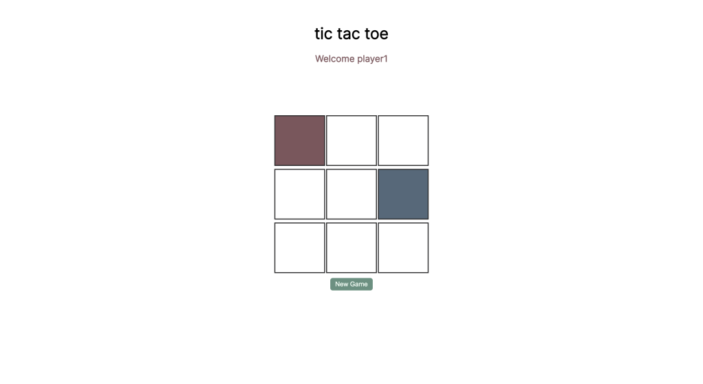 tic tac toe application screen shot